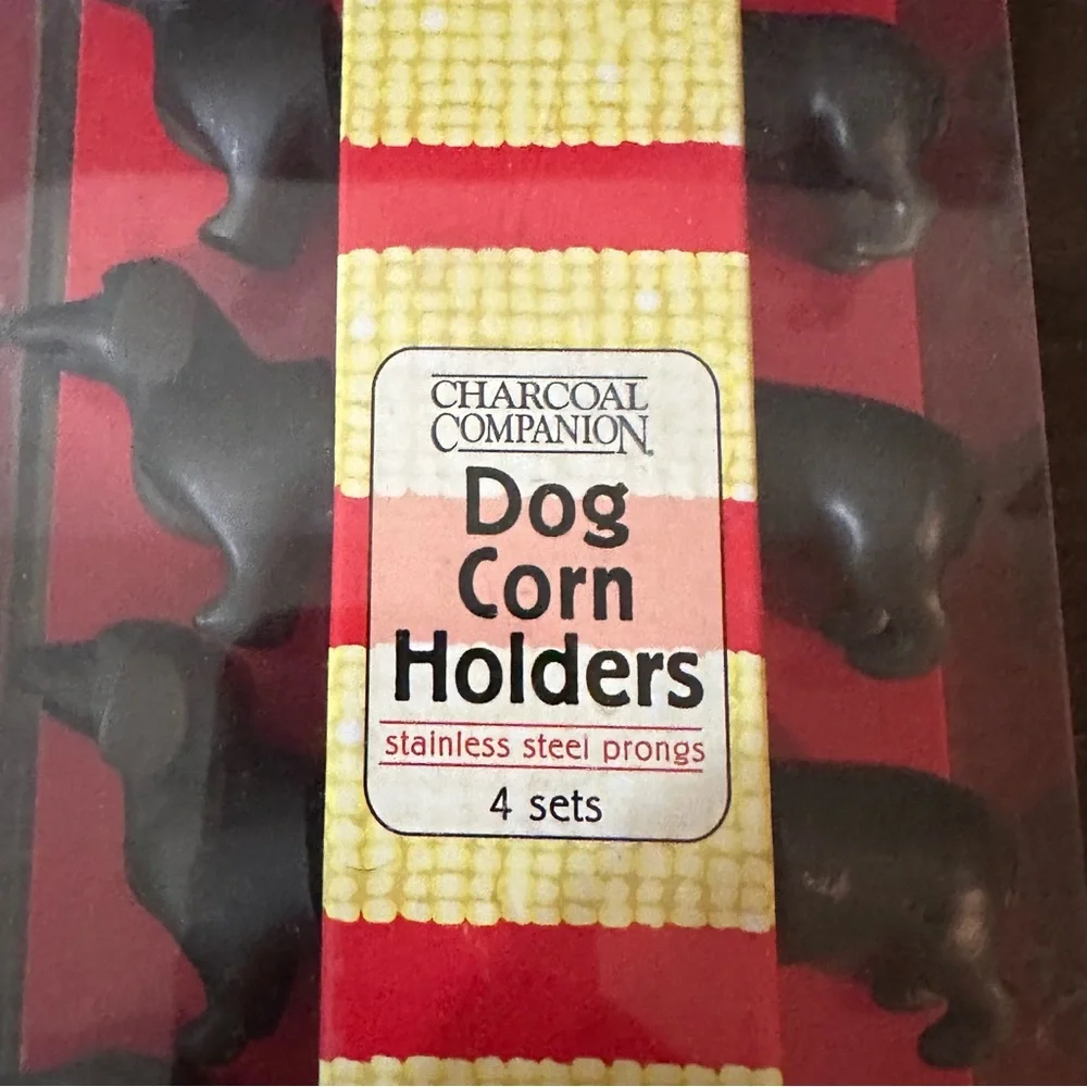 Charcoal Companion Dog Corn Holders Dachshund Set of 4 New NIB